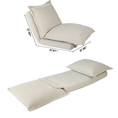 GOODSILO Convertible Floor Sofa Bed with Adjustable Backrest and Pillows