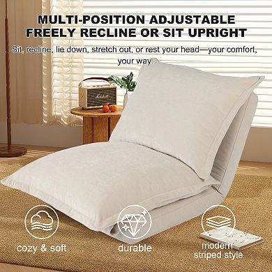 GOODSILO Convertible Floor Sofa Bed with Adjustable Backrest and Pillows