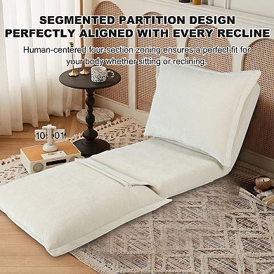 GOODSILO Convertible Floor Sofa Bed with Adjustable Backrest and Pillows