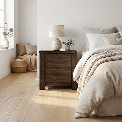 Bedroom Nightstand with Country-Cottage Design and Storage Space