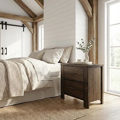 Bedroom Nightstand with Country-Cottage Design and Storage Space