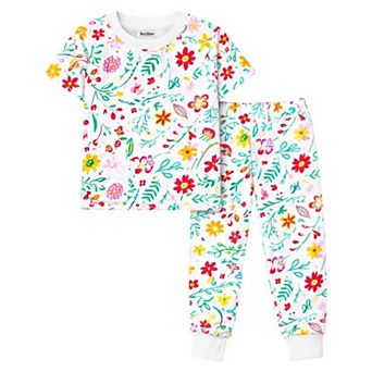 Kids Girls Short Sleeve Pajamas Set Snug Fit Soft & Stylish Cozy Comfortable Sleepwear Sets
