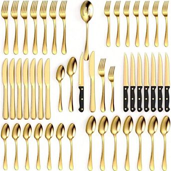 Upgrade Your Silverware Set: 49 pc Stainless Steel Flatware for 8