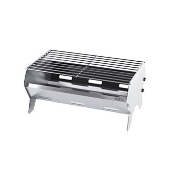 INGRILL Portable Charcoal Grill Stainless Steel Foldable Picnic BBQ with Carrying Case