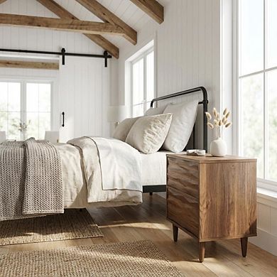 Nightstand with Two Drawers and Sleek Modern Design