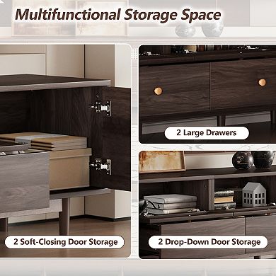 Storage Cabinet With 76" TV Stand