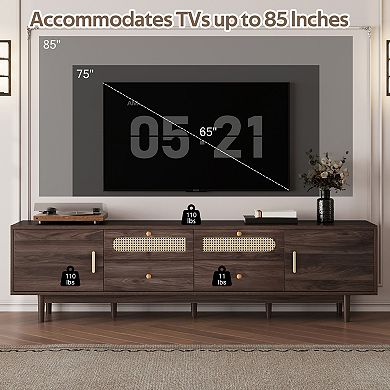 Storage Cabinet With 76" TV Stand