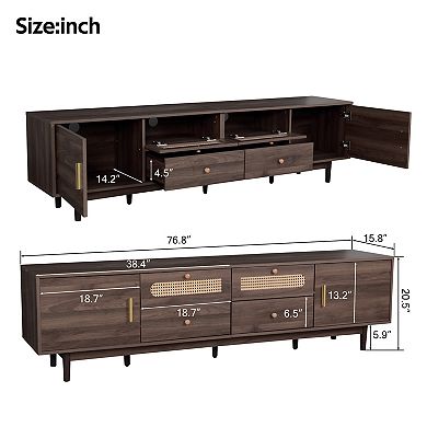 Storage Cabinet With 76" TV Stand
