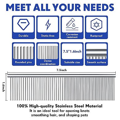 12 Dog and Cat Grooming Combs