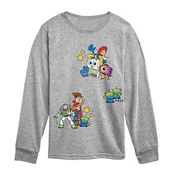 Boys 8-20 Disney Toy Story 5 Characters Collage Long Sleeve Graphic Tee
