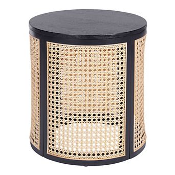 KWPZQEB Round Rattan Side Table, French Furniture