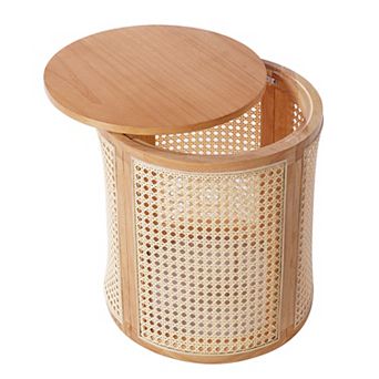 KWPZQEB Round Rattan Side Table, French Furniture
