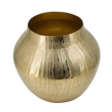 TOEMOA Contemporary Metallic Floral Accent Vase for Modern Home Tabletops