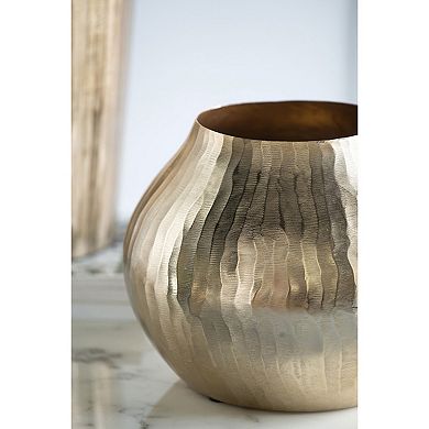TOEMOA Contemporary Metallic Floral Accent Vase for Modern Home Tabletops