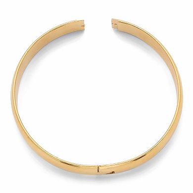 Goldtone Hinged Polished Bangle Bracelet 7.5 inches