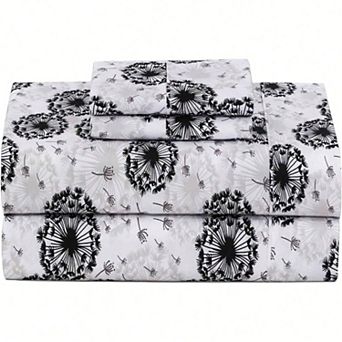 Full Size Bed Sheets Set - Elegant Floral Pattern, Soft Microfiber, Durable, Wrinkle Resistant