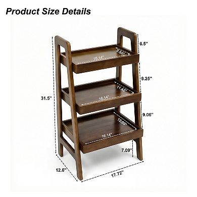 3-Tier Ladder Shelf, Freestanding Small Side Table