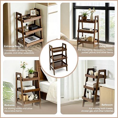 3-Tier Ladder Shelf, Freestanding Small Side Table