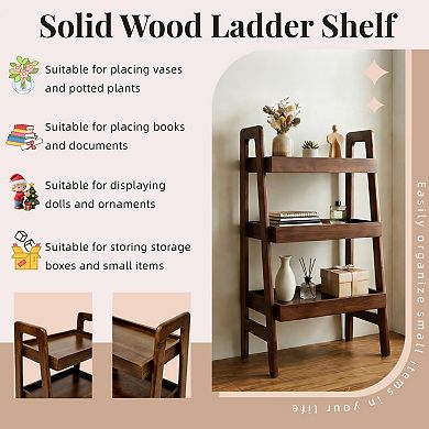 3-Tier Ladder Shelf, Freestanding Small Side Table
