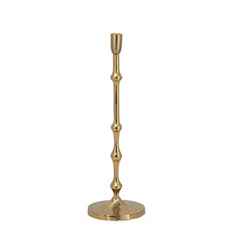 TOEMOA Slender Aluminum Taper Candle Holder with Elegant Bead Accents