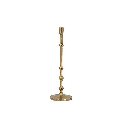TOEMOA Slender Aluminum Taper Candle Holder with Elegant Bead Accents