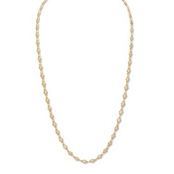 Round Cut Crystal Goldtone Station Necklace 21 inch