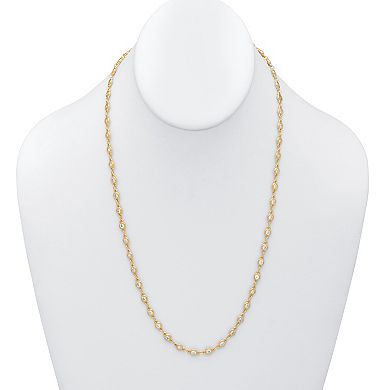 Round Cut Crystal Goldtone Station Necklace 21 inch