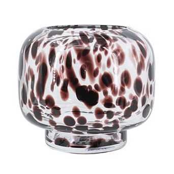 TOEMOA Modern Abstract Glass Vase with Artistic Spot Accent Decor