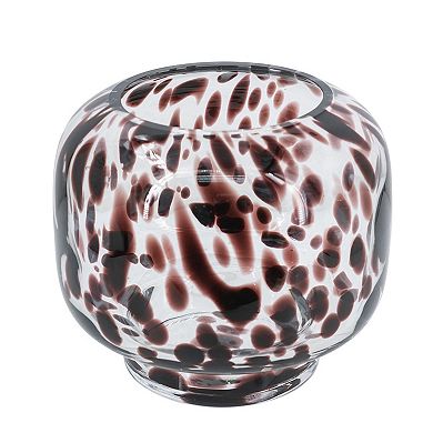 TOEMOA Modern Abstract Glass Vase with Artistic Spot Accent Decor