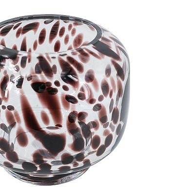 TOEMOA Modern Abstract Glass Vase with Artistic Spot Accent Decor