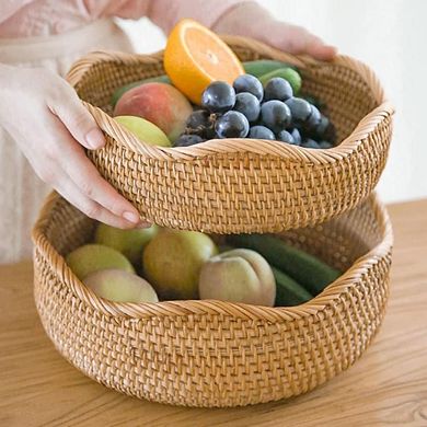 3 piece Handmade Rattan Food Bowl Baskets
