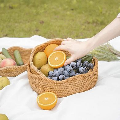 3 piece Handmade Rattan Food Bowl Baskets