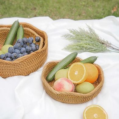 3 piece Handmade Rattan Food Bowl Baskets