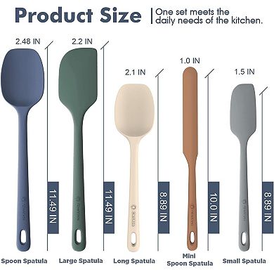 5-Piece Silicone Spatula Set Heat-Resistant, Ergonomic, Nonstick Cooking Utensils