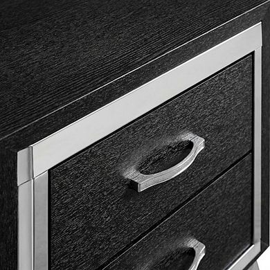 Bedroom Nightstand with Full Extension Drawer Glides and Modern Design