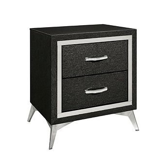 Bedroom Nightstand with Full Extension Drawer Glides and Modern Design