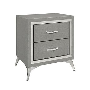 Bedroom Nightstand with Full Extension Drawer Glides and Modern Design