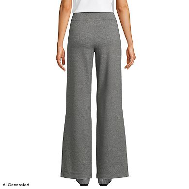 Women's Lands' End High Rise Pull On Wide Leg Pocket Pants
