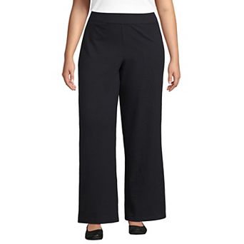 Plus Size Lands' End Starfish High Rise Pull On Wide Leg Pocket Pants
