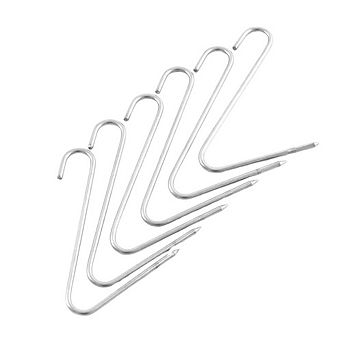 INGRILL Stainless Steel Meat Hooks Set of 6 Heavy-Duty 304 Hooks for Barrel & Drum Smokers