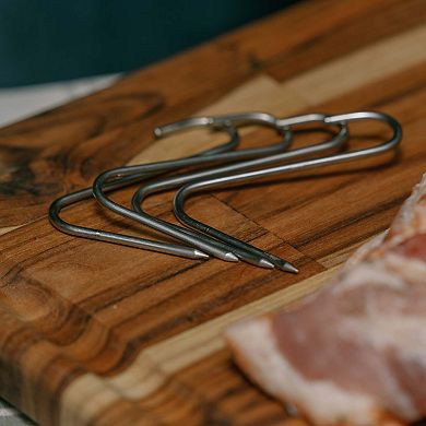 INGRILL Stainless Steel Meat Hooks Set of 6 Heavy-Duty 304 Hooks for Barrel & Drum Smokers