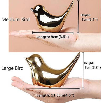 Gold Small Bird Statues Modern Home Decor Figurines
