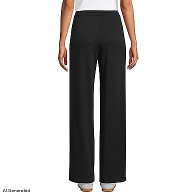 Women's Lands' End High Rise Pull On Relaxed Straight Leg Pants