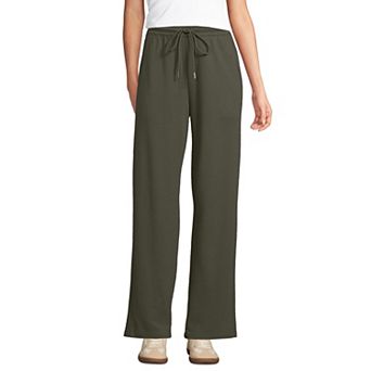 Women's Lands' End High Rise Pull On Relaxed Straight Leg Pants
