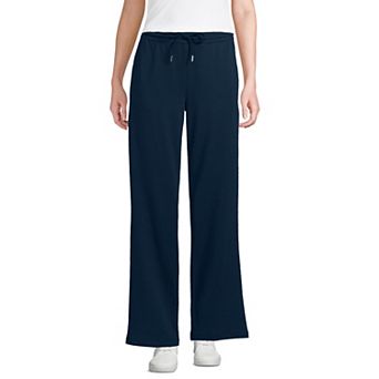 Women's Lands' End High Rise Pull On Relaxed Straight Leg Pants