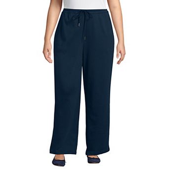 Plus Size Lands' End High Rise Pull On Relaxed Straight Leg Pants