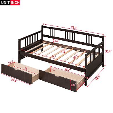GOODSILO Twin Size Daybed with Storage Drawers for Compact Living Spaces