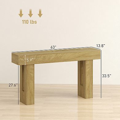HOMCOM 63 Inch Console Table, Narrow Sofa Table Behind the Couch,