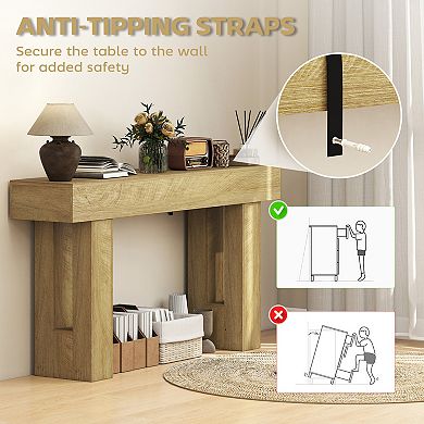 HOMCOM 63 Inch Console Table, Narrow Sofa Table Behind the Couch,