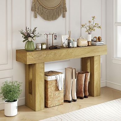 HOMCOM 63 Inch Console Table, Narrow Sofa Table Behind the Couch,